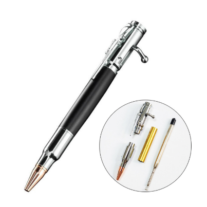 Bolt action pen kit in chrome finish