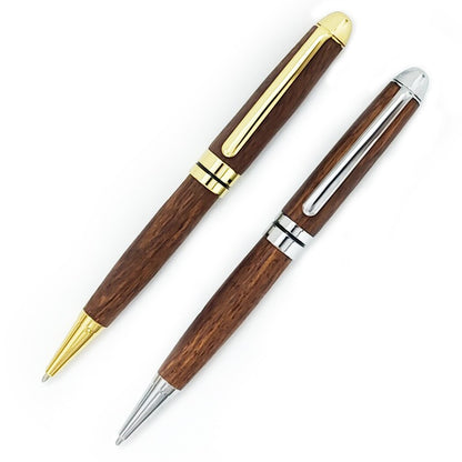 Euro twist action ballpoint pen kit in chrome and gold finish