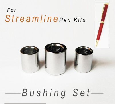 Precision machined bushings for Streamline pen kits – 7mm and 10mm