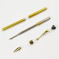 Twist ballpoint pen kit in gold with gunmetal top cap